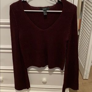 Cropped ribbed sweater